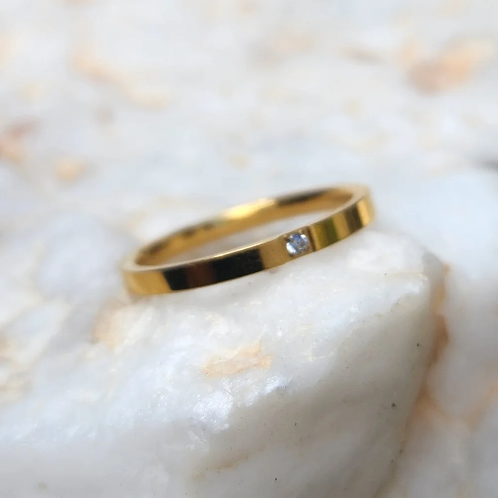 FP Desigher Mikal Winn Minimalist Jewelry Ring 14K Gold Plated Hypoallergenic
